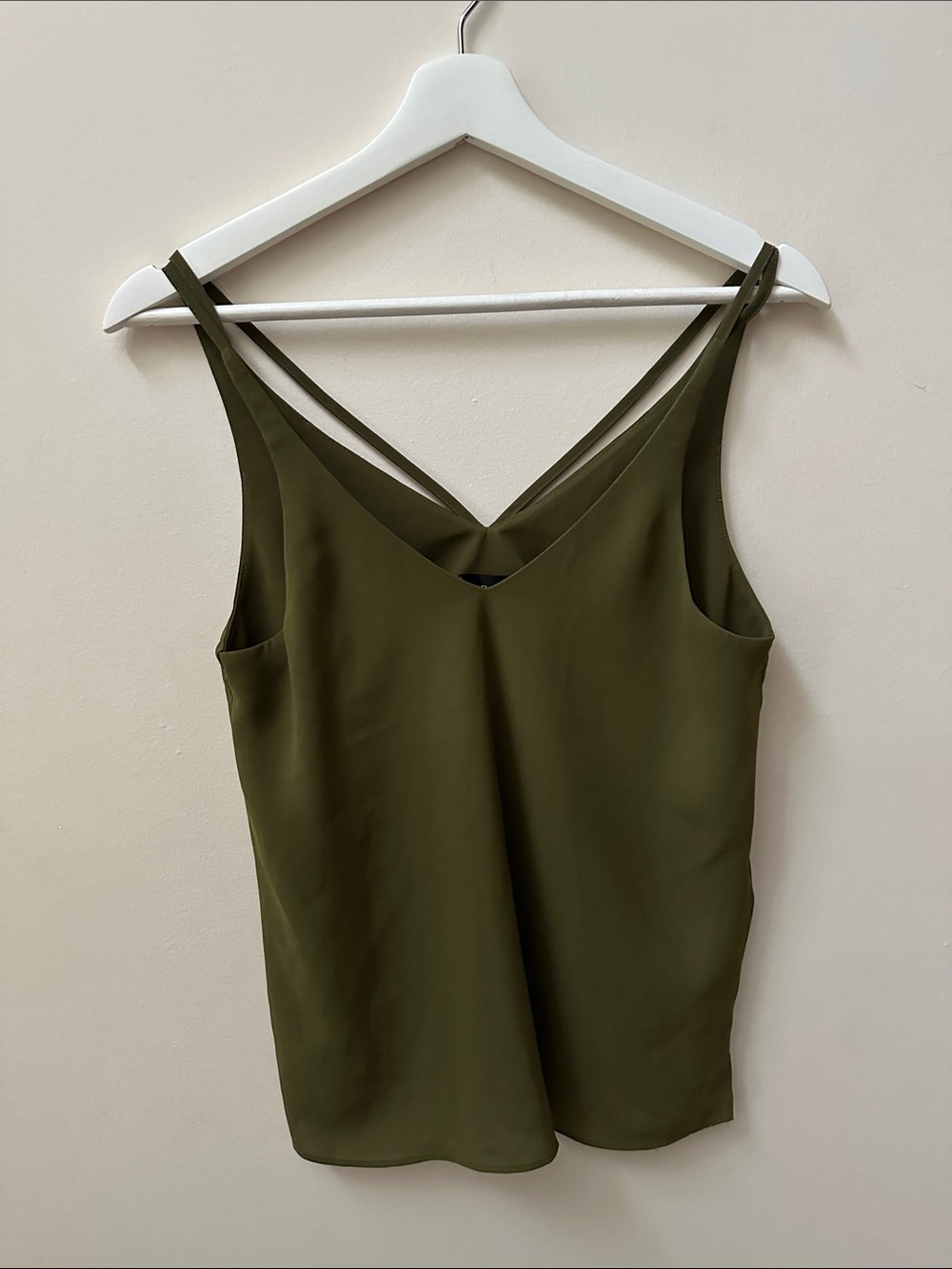 Topshop Olive Green Double Strap V-Neck Cami